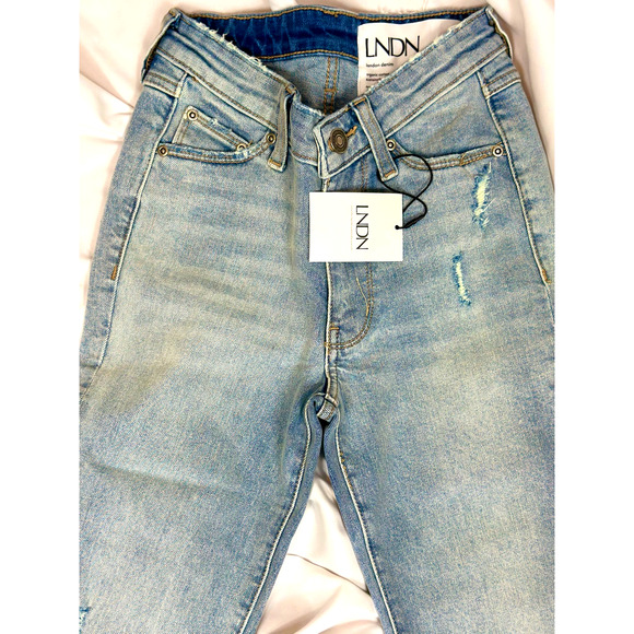 LNDN Landon Denim High Rise Straight Leg Distressed Jeans 25" Waist - Picture 9 of 16